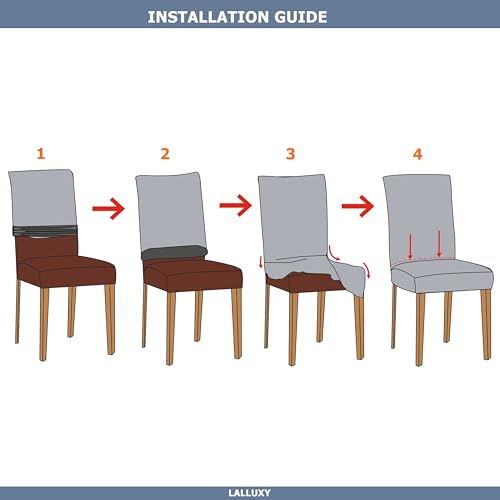 Stretchy Washable Dining Chair Covers Set of 4 - Non-Slip, Soft & Durable