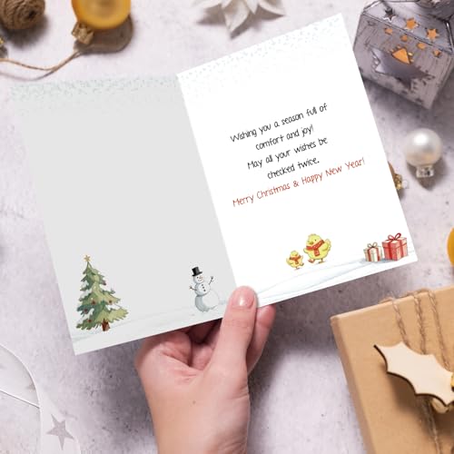 Nchigedy Cute Chicken Christmas Card - Variation #2, Funny Holiday Card for Family