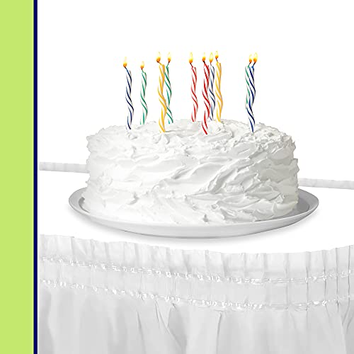 White Plastic Table Skirt - 29-Inch x 14-Foot - 6 Pack for Events
