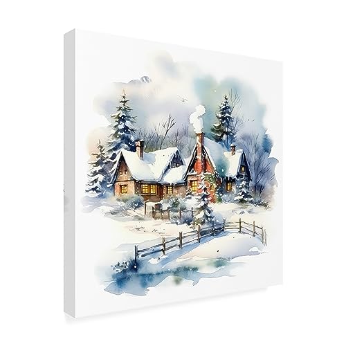 Trademark Fine Art 24x24 In The Golden Valley 'Christmas At Home' Canvas Wall Art