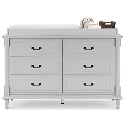 6-Drawer Nursery Dresser with Removable Changing Top, Moonstruck Grey