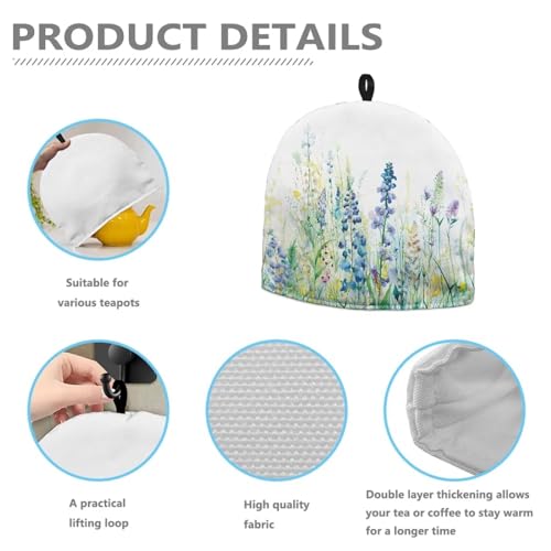 Insulated Floral Teapot Cover, Decorative Tea Cozy for Kitchen Warmth