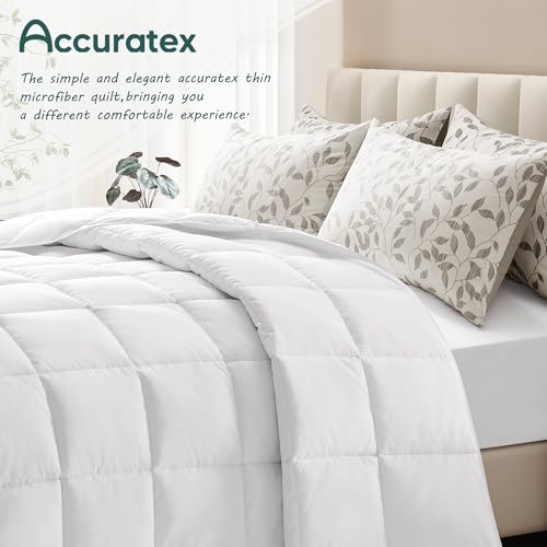 Queen Lightweight Duvet Insert - Soft Peach Skin Fabric, 250GSM Microfiber, OEKO-TEX Certified
