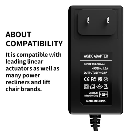 29V 2A Power Recliner Transformer Replacement Cord for Lift Chairs