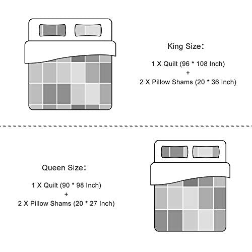 Travan Queen Size Floral Quilt Set - 3-Piece Lightweight Bedspread Coverlet