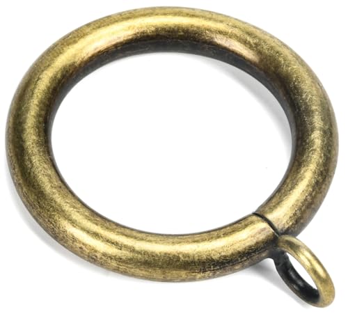 Antique Brass Metal Curtain Rings - 1.25-Inch Inner Diameter, 40 Pack