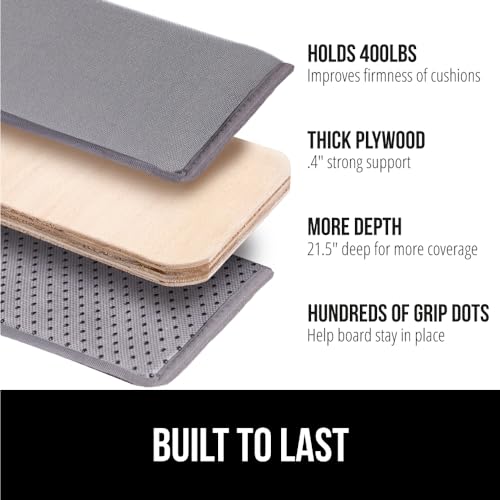 GORILLA GRIP Heavy Duty Couch Cushion Support Board to Fix Sagging Sofas, 23 x 19 Armchair, Thick Plywood Boards Add Strong Seat Supports, Stays in Place, Replacement Stuffing Under Couches, Gray