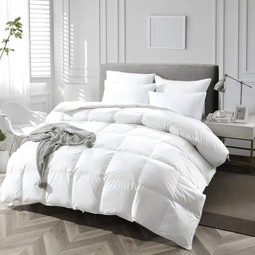 APSMILE Organic Cotton Down Feather Comforter - All Season King Duvet Insert