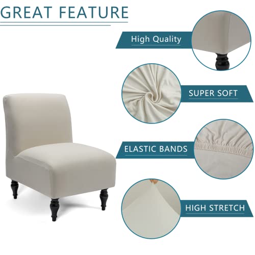 Armless Accent Chair Cover Slipcover - Stretchable Spandex Protector