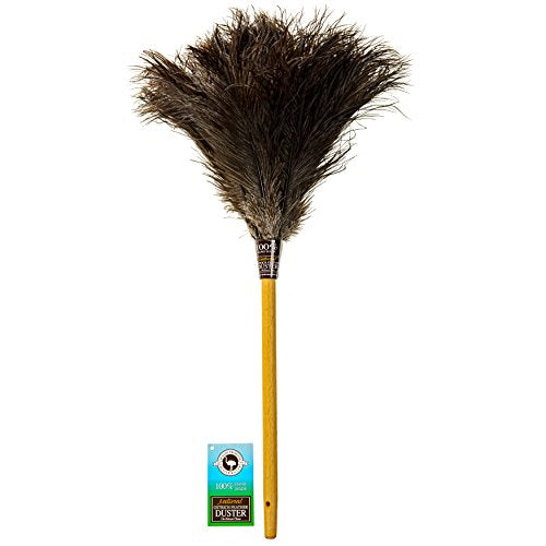 14-Inch Mini Ostrich Feather Duster - Soft Silky Natural Dust Cleaner