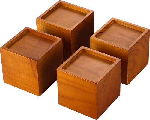 Solid Pine Wood Bed Risers - 4 Inch Height for Extra Storage