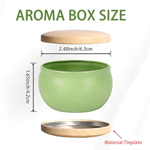 16-Pack 2.5oz Metal Candle Tins with Wood-Grain Lids
