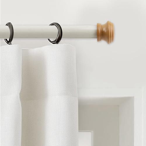 Wooden Curtain Rod Finials, 28mm Round Decorative End Caps - 2 Pack