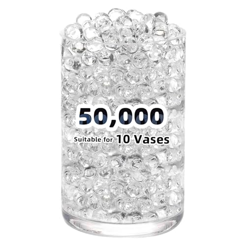 50,000 Clear Water Gel Beads - Transparent Vase Filler & Centerpiece Decor