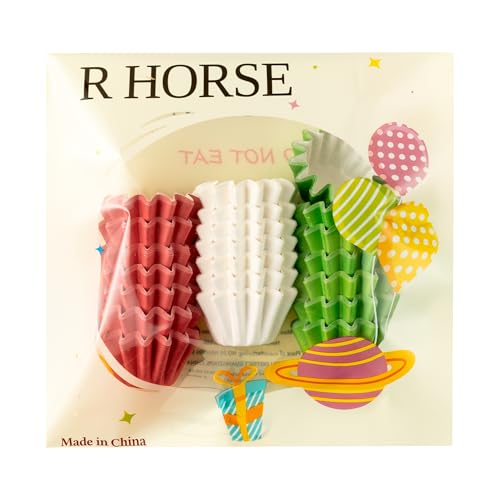 Multicolor Mini Cupcake Liners 210 Count - Grease-Resistant Red Green White Xmas