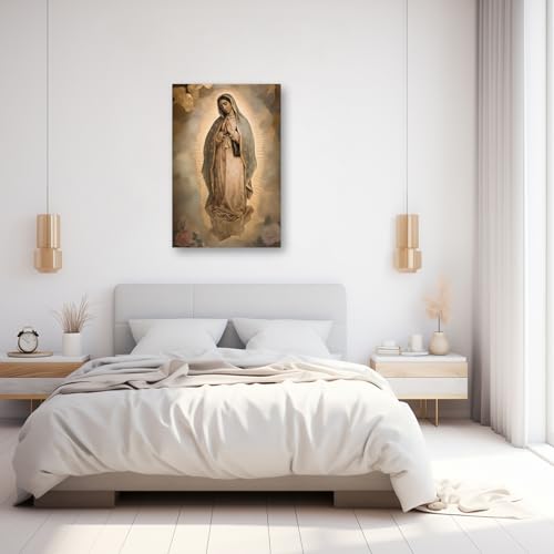 PBXBJY Virgin Mary Canvas Wall Art Religious Poster Christian Decor 24x36 - Virgin Mary 2