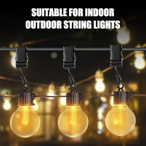 50 Pack Heavy Duty Metal Light Clips for Outdoor String Lights and Awnings