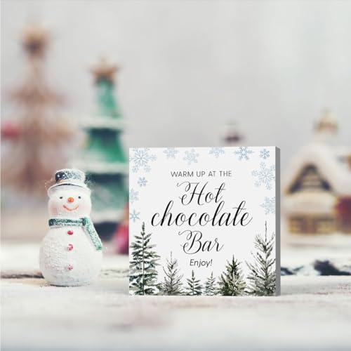iRudyard Hot Chocolate Wooden Sign Decor for Christmas & Holiday Gifts 5x5 Inch HotChocolate1