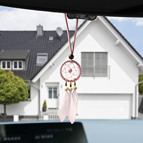 Mini Dream Catcher Set - 7 Pcs Hanging Charms for Car Interior or Wall Decor
