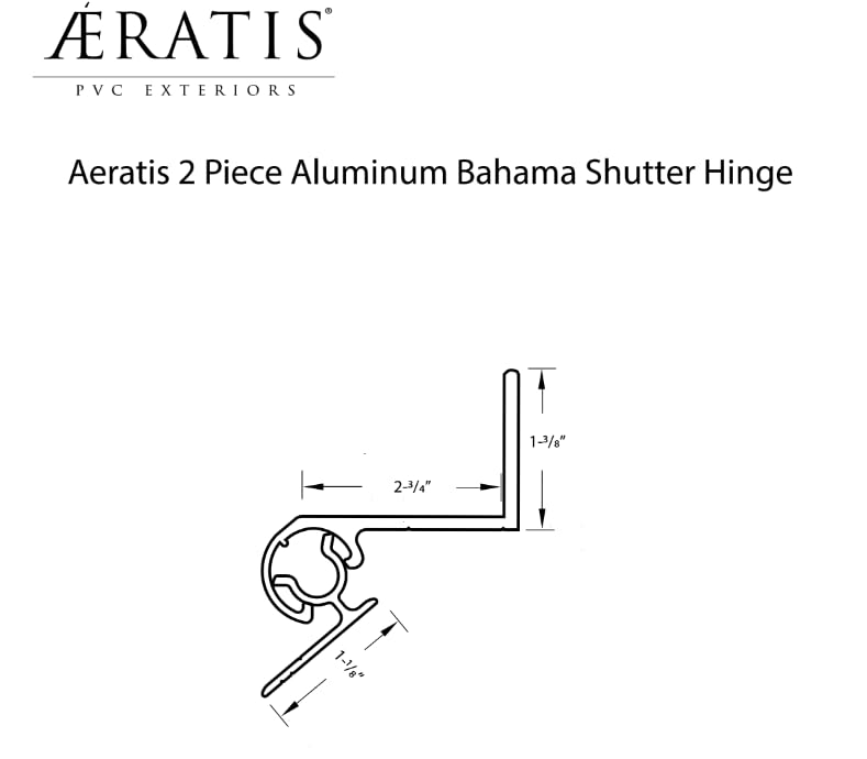 60-Inch Aluminum Bahama Shutter Hinge - Paintable Continuous Hinge