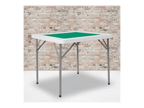34.5" Folding Card Game Table with Felt Top and Cup Holders