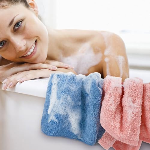 Cleanbear Washcloths Set, 100% Cotton, 6-Pack Wash Cloths, 13” x
