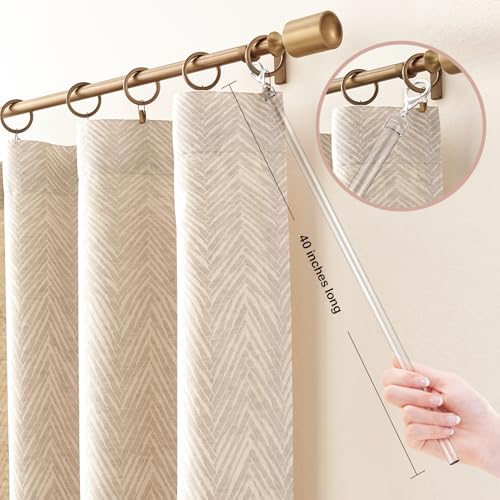 40-Inch Clear Acrylic Curtain Pull Wands - 4 Pack Drape Opening Tool