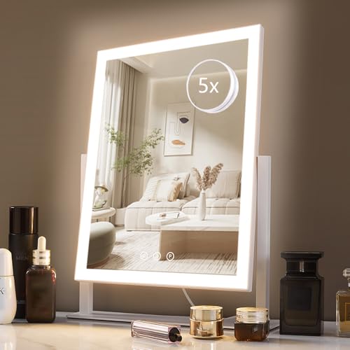 HIEEY Lighted Makeup Mirror, 17.3" x 13" Hollywood Vanity Mirror with