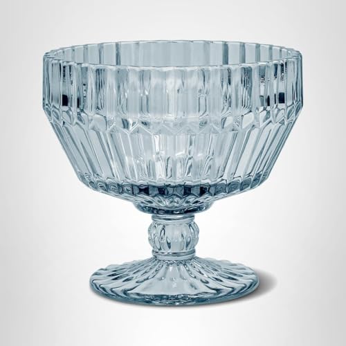 Fortessa Archie Glass, 10 Ounce Footed Dessert Bowl (Set of 6), Dusk Gray