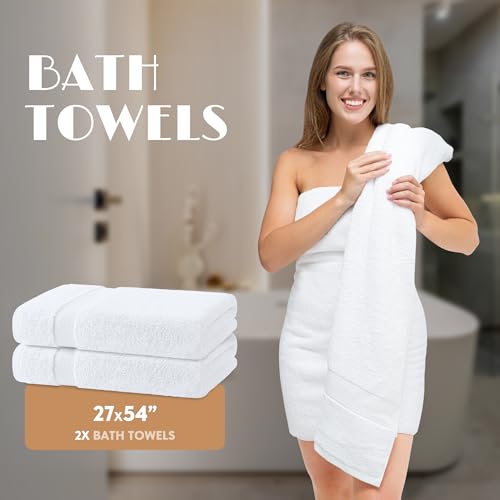 6-Piece 100% Cotton Bath Towel Set - 650GSM Soft & Highly Absorbent