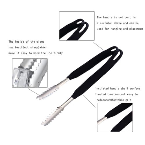Stainless Steel Ice Tongs 6 Inch Mini Serving Tongs for Food & Drinks