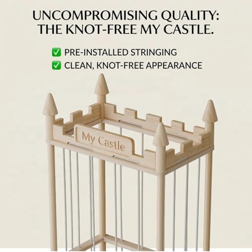 57" Wooden Stuffed Animal Storage Tower with Toy Chest - Castle Design