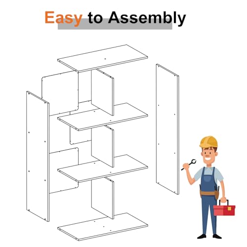 6-Cube Storage Organizer Shelf, Modular Stackable Bookcase, White