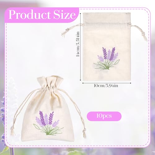 10-Pack Small Canvas Sachet Bags with Drawstring, 5.5 x 4 Inch