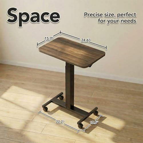 Adjustable Rolling Standing Desk, Mobile Laptop Workstation with Wheels