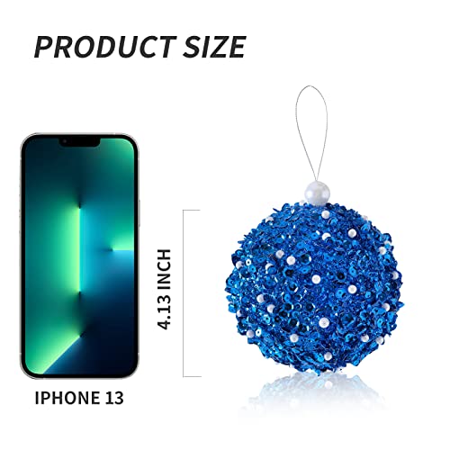 4.25" Christmas Ball Ornaments, 4pc Set Shatterproof Decorations Tree