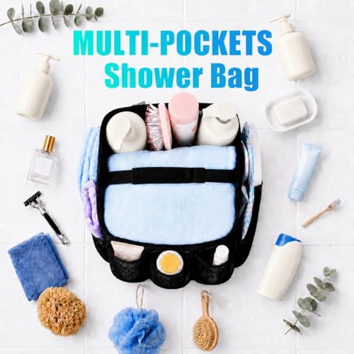 Mesh Shower Caddy Portable 9 Pockets - Large Capacity Hanging Toiletry Bag