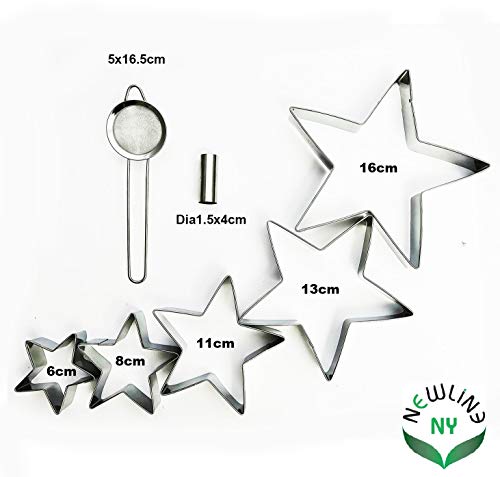 16 Pcs Star Shaped Cookie Mold Set for Christmas Tree Decorations