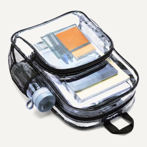 Clear School Backpack - Heavy-Duty Water-Resistant PVC (17x7x13 in)