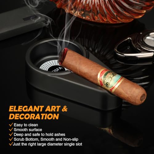 Portable Cigar Ashtray, Lightweight Melamine Drop-Shaped Holder for Indoor Outdoor
