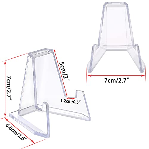 2.7-Inch Clear Acrylic Easel Stands for Collectibles, 10-Pack
