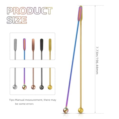 Yuntop Stainless Steel Coffee & Cocktail Stirrer Set - Reusable Metal Drink Sticks