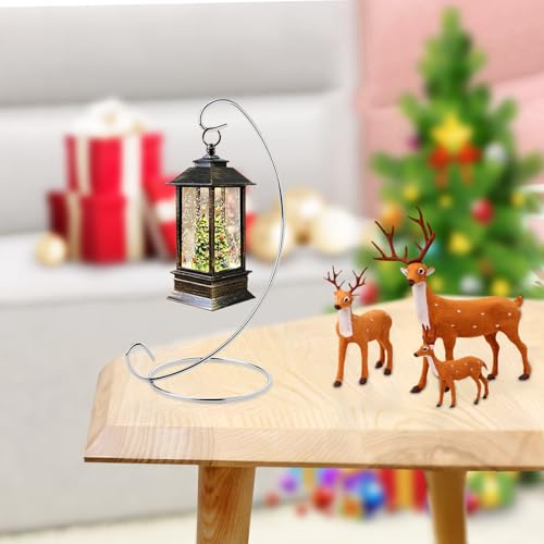 Abom 1S-8in Silver Single Ornament Display Stand, Air Plant Holder & Hanging Hook