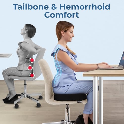 5 STARS UNITED Orthopedic Memory Foam Donut Seat Cushion for Tailbone Relief