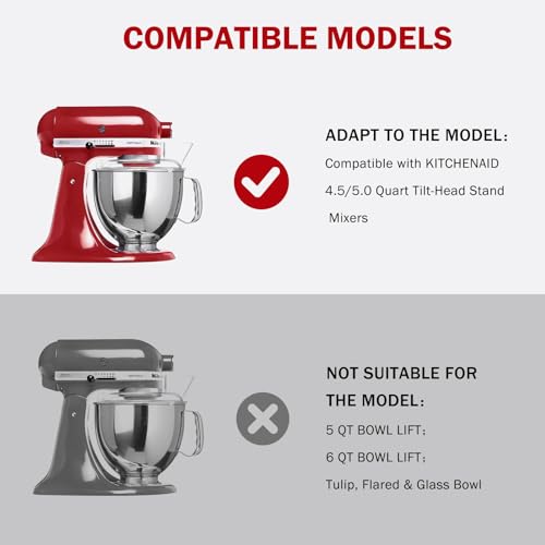 Cowbright 3-Piece Stainless Steel KitchenAid Mixer Attachments Set for 4.5-5Qt Stand Mixers