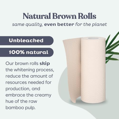 Natural Bamboo Paper Towels - 8 Rolls, 2-Ply Select-a-Size Sheets