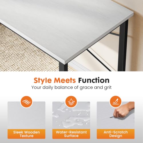 32-Inch Modern Small Computer Desk for Home Office, White Writing Desk