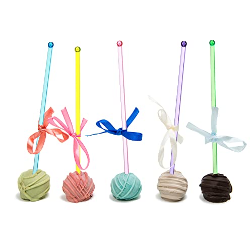 Multicolor Disposable Plastic Swizzle Sticks - 100 Pack for Cocktails & Drinks