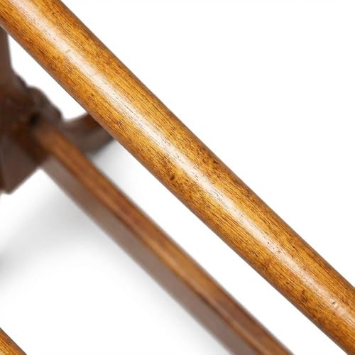 Wooden Blanket Stand with Trestle Base, Vintage Oak Finish Quilt Rack