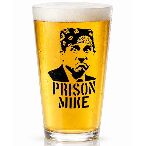 Funny Prison Character Pint Beer Glass - 16 Oz Novelty Drinking Glass